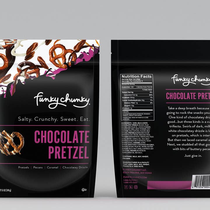 Funky Chunky - Wholesale Pretzels - Chocolate Pretzel | Chocolate Pretzels | 5-ounce Bags 2