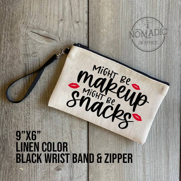 Linen Zipper Wristlet Bag - multiple designs for wholesale by Nomadic Graphics