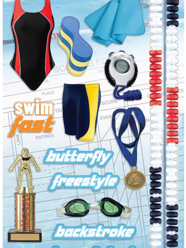 Swimming Cardstock Stickers for wholesale by Paper House Productions