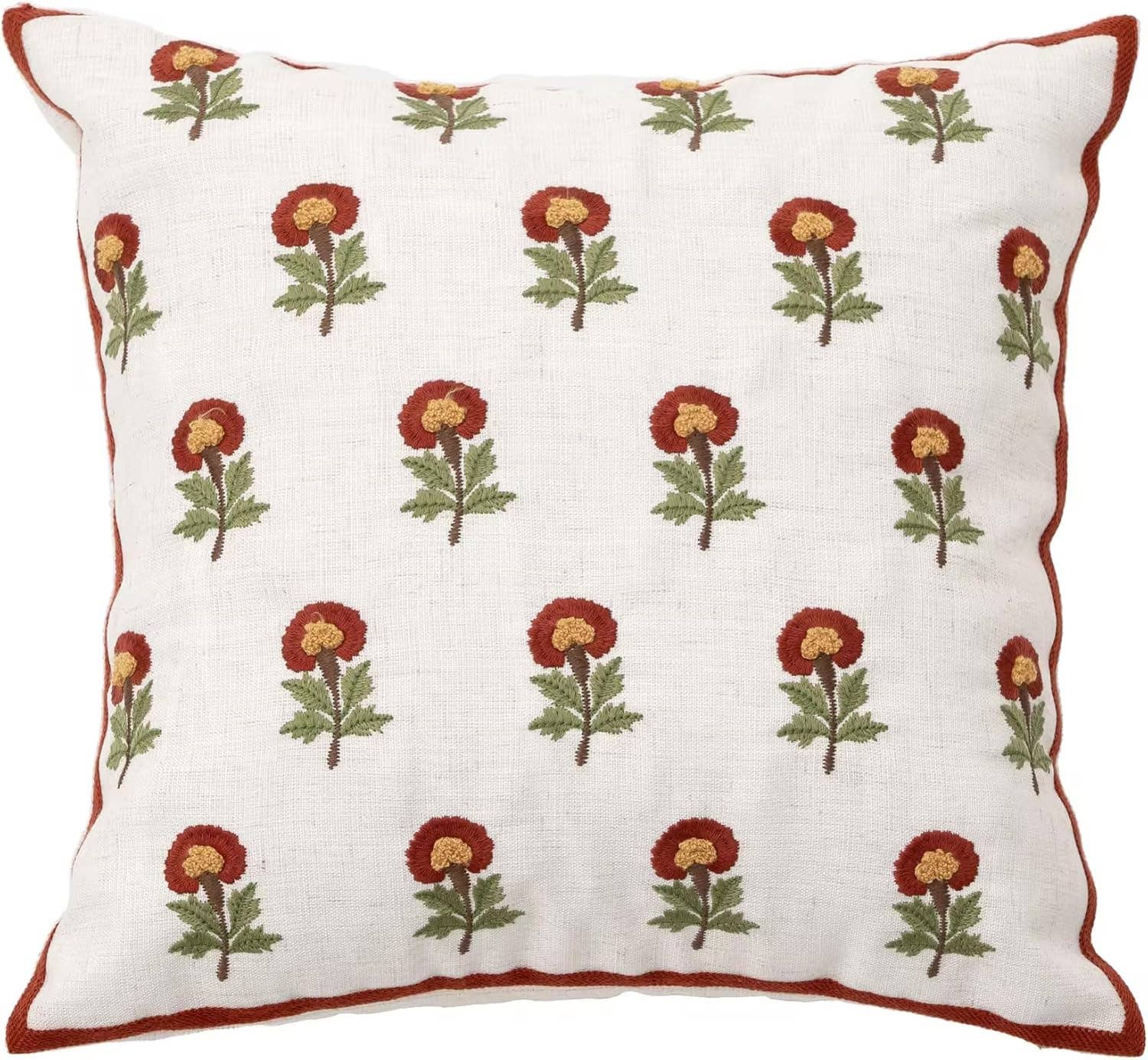 Fennco Styles - Wholesale Throw/Decorative Pillow - Flower Embroidery 18" Throw Pillow7