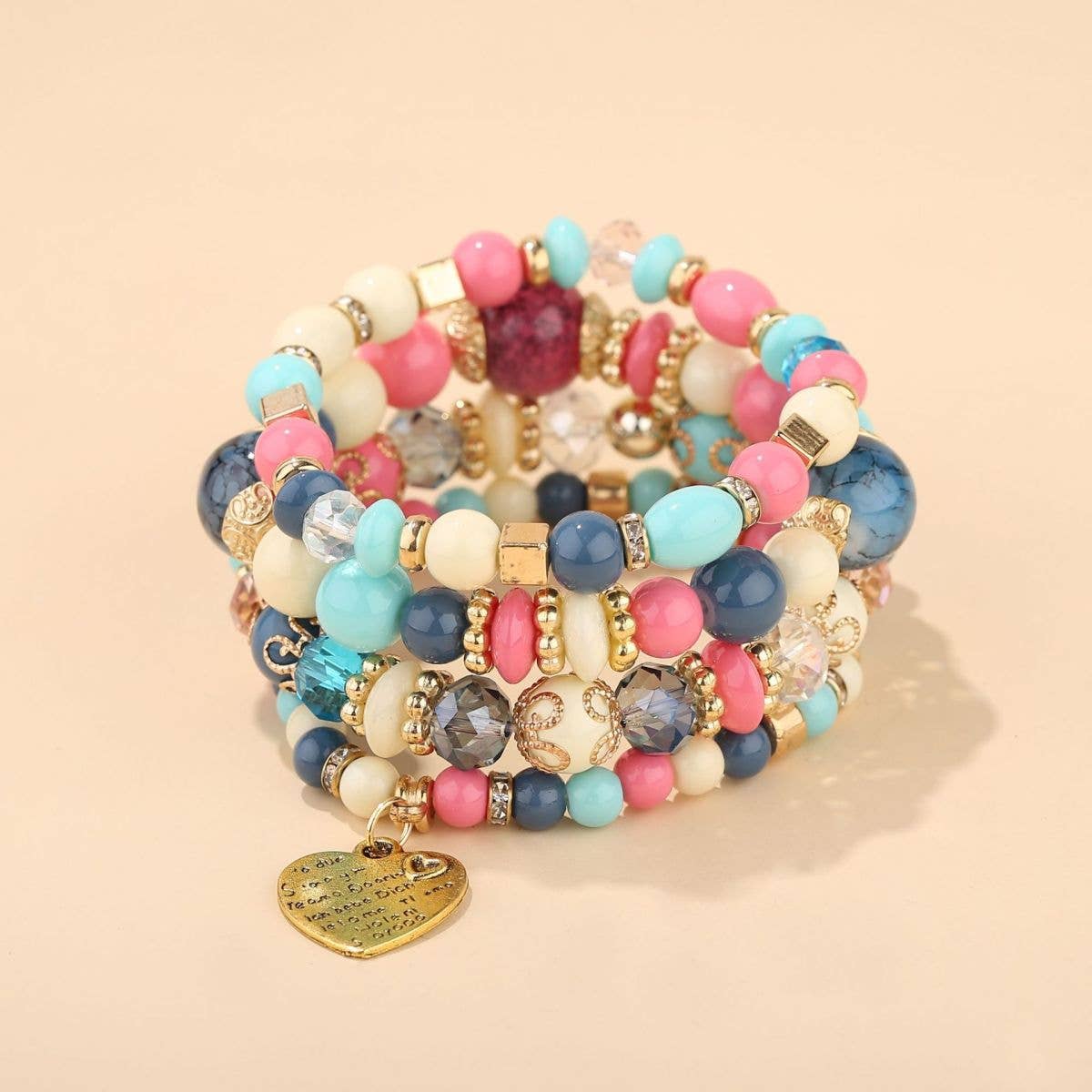 pinkblu02 - Vente Bracelet de perles - Bracelet Bohème Multi-Couches en Perles de Bois21