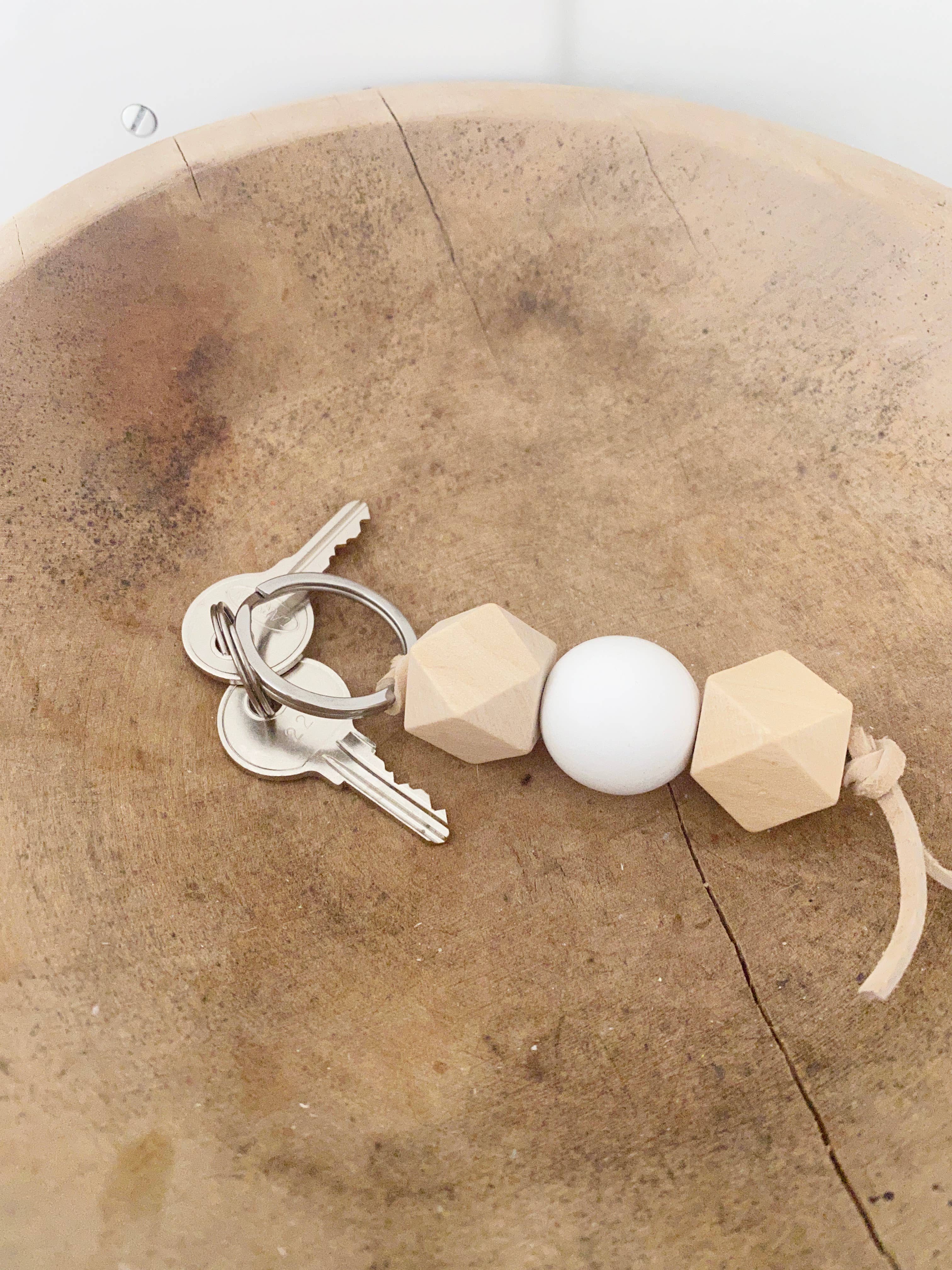 Simply Styled Art - Vente Porte-clés – femme - Porte-clés géométrique de perles de bois bohème19