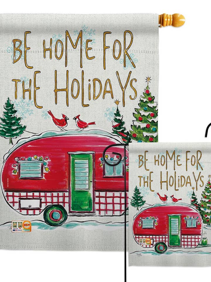 Home For HolidaysChristmas Winter Wonderland Decor Flag for wholesale by Two Group Flag Co