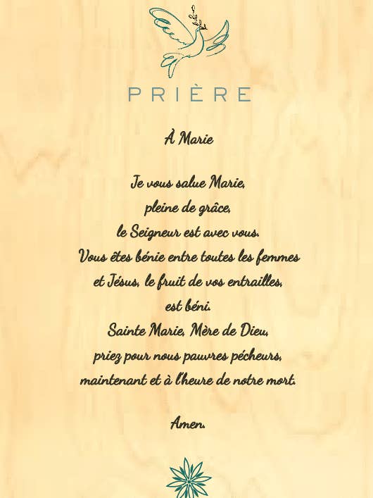 CARTA IN LEGNO PREGHIERA / A MARIA per la vendita all'ingrosso da parte di Hironwoods