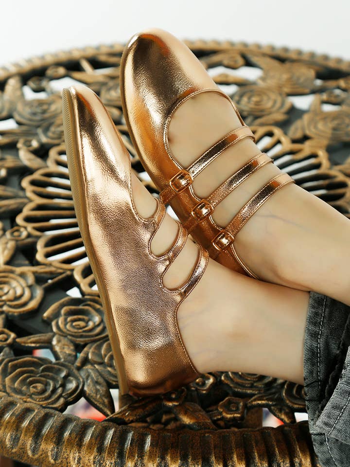 Rag Company - Wholesale Flats - Women's - Macarina Triple Strap Mary Jane Ballerinas2