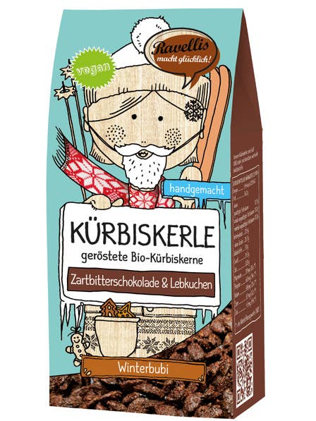 Roasted Organic Pumpkin Seeds - Dark Chocolate & Gingerbread for wholesale by Ravellis