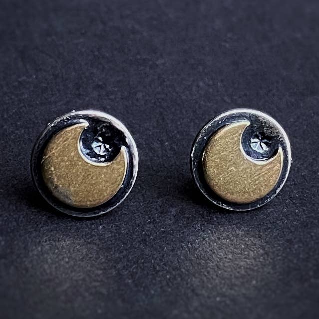 Mini Moon Studs for wholesale by Blue and Blue