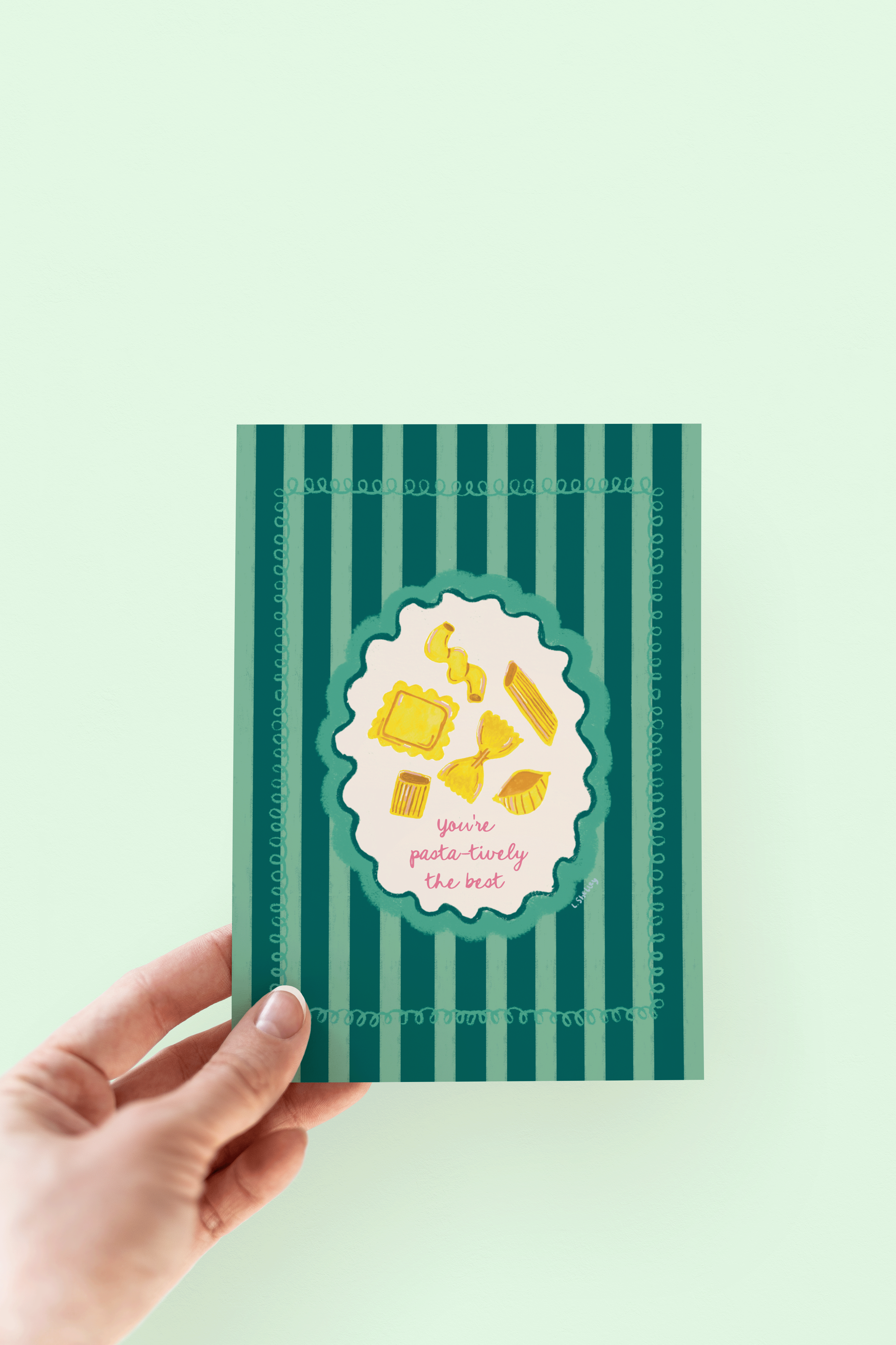 The Shelley Society - Wholesale Everyday Greeting Card - Pasta-tively The Best Thank You Love BFFs Greeting Card1