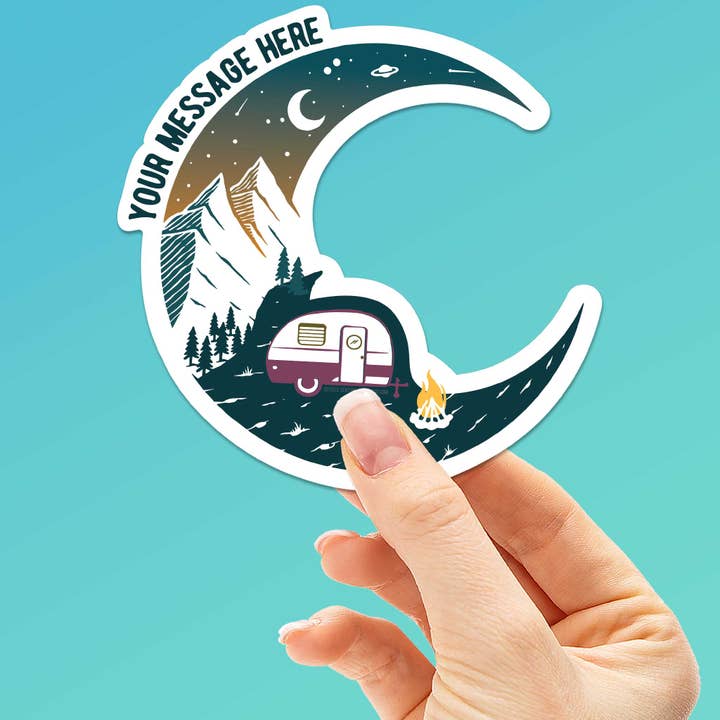 Sentinel Supply - Wholesale Sticker - RV Moon Custom Stickers - Camping Name Drop Decals