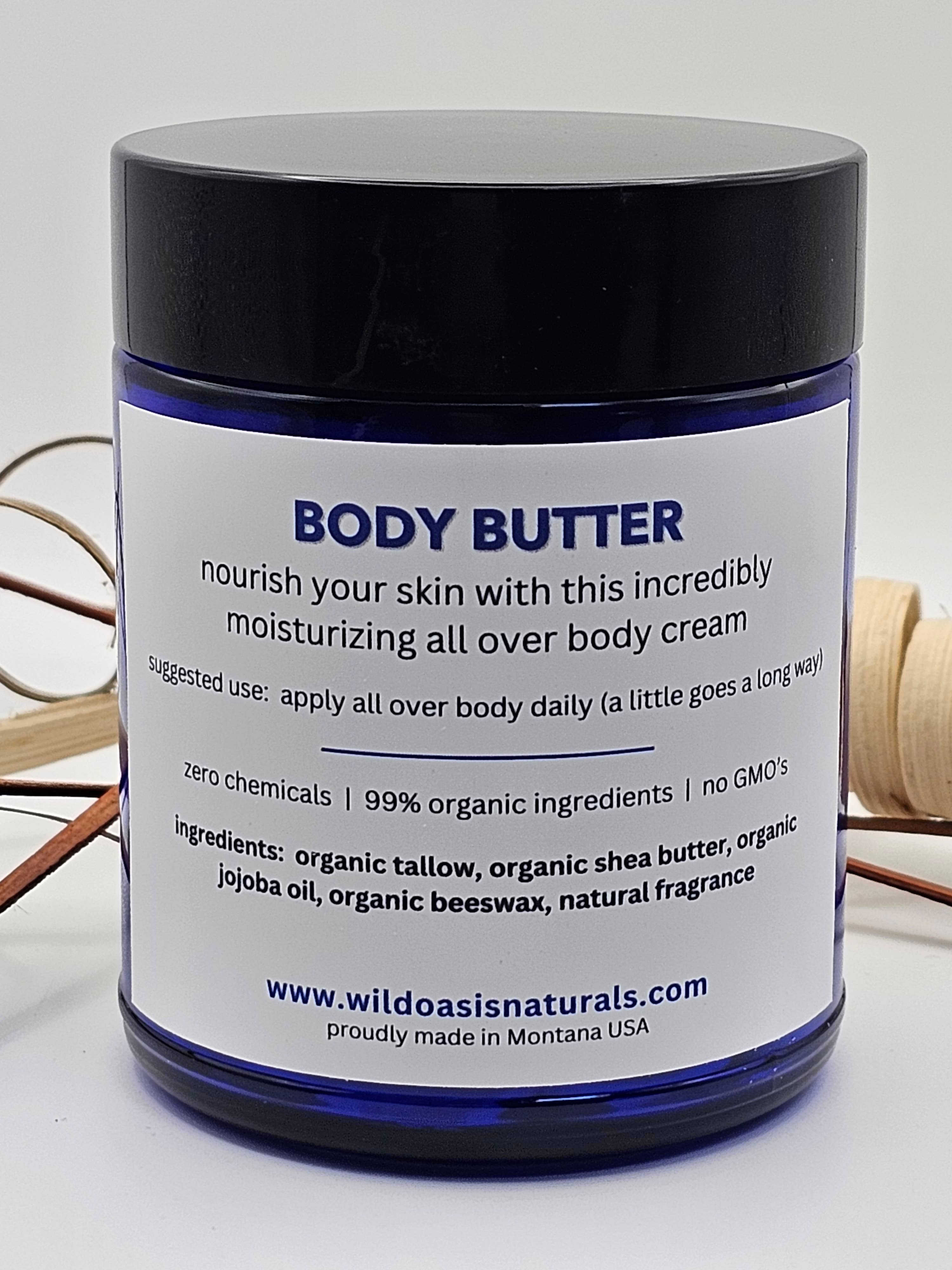 Wild Oasis Naturals - Vente Baume/beurre pour le corps - Beurre Corporel - 8 oz - Crème de Suif Bio3