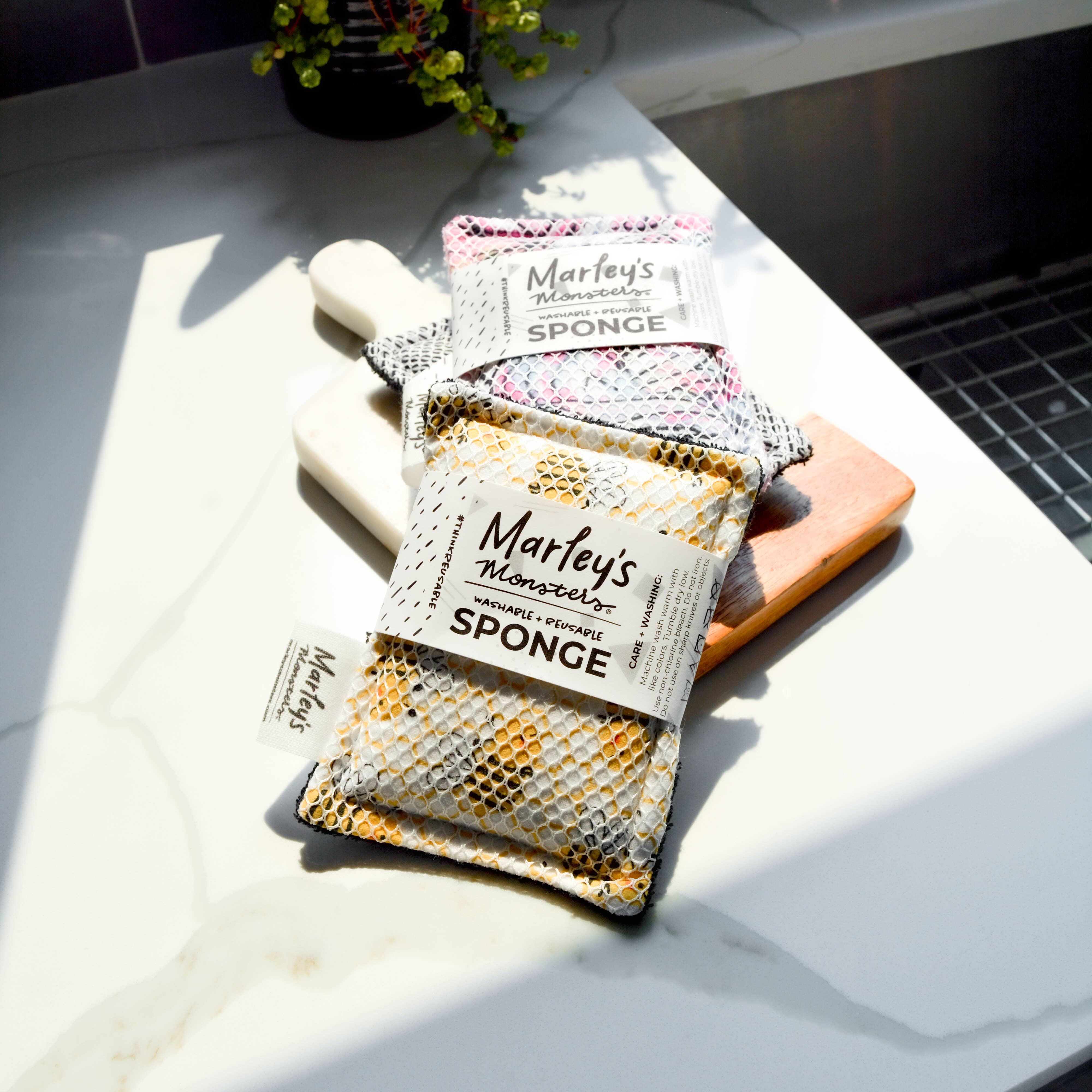 Marley's Monsters - Wholesale Cleaning Sponge - Washable Sponge - Case of 61