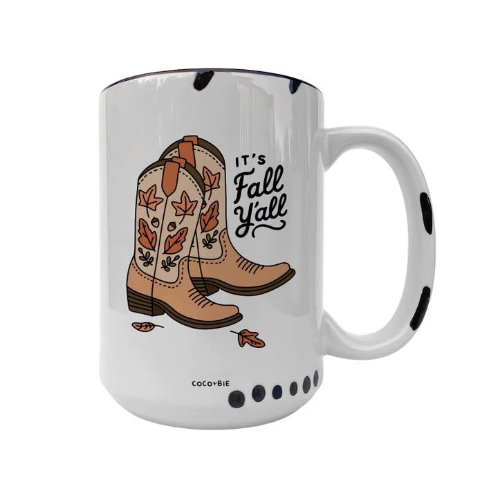 coco+bie designs – Großhandel Kaffeebecher – Tasse mit Herbst-Cowboystiefeln — Fall Y'all, Western Autumn, niedlich1
