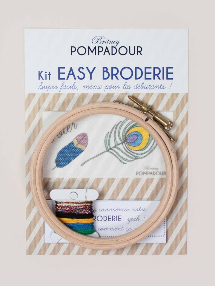 Kit Broderie Facile - Plume Mouche pour la vente par Britney Pompadour - Broderie - Embroidery kit