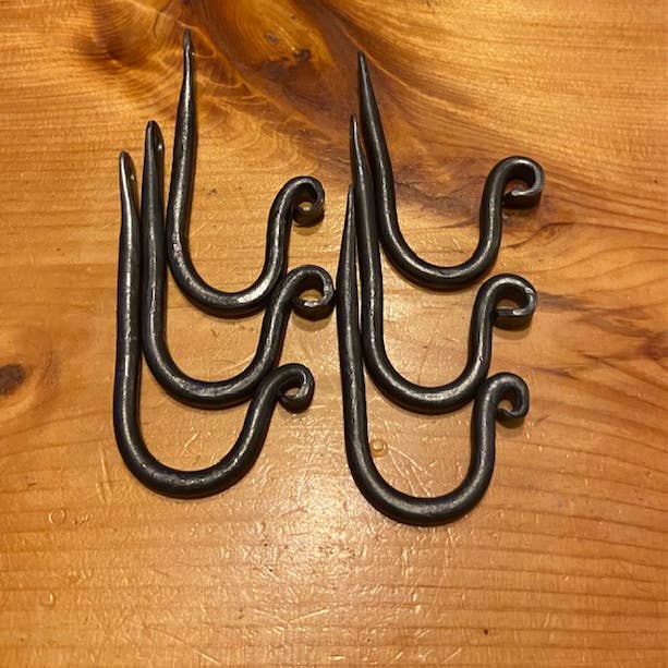 Iron Sunset Forge - Wholesale Wall Hook - Blacksmith Hand Forged, Coat Hook,Small pioneer style J Hook2
