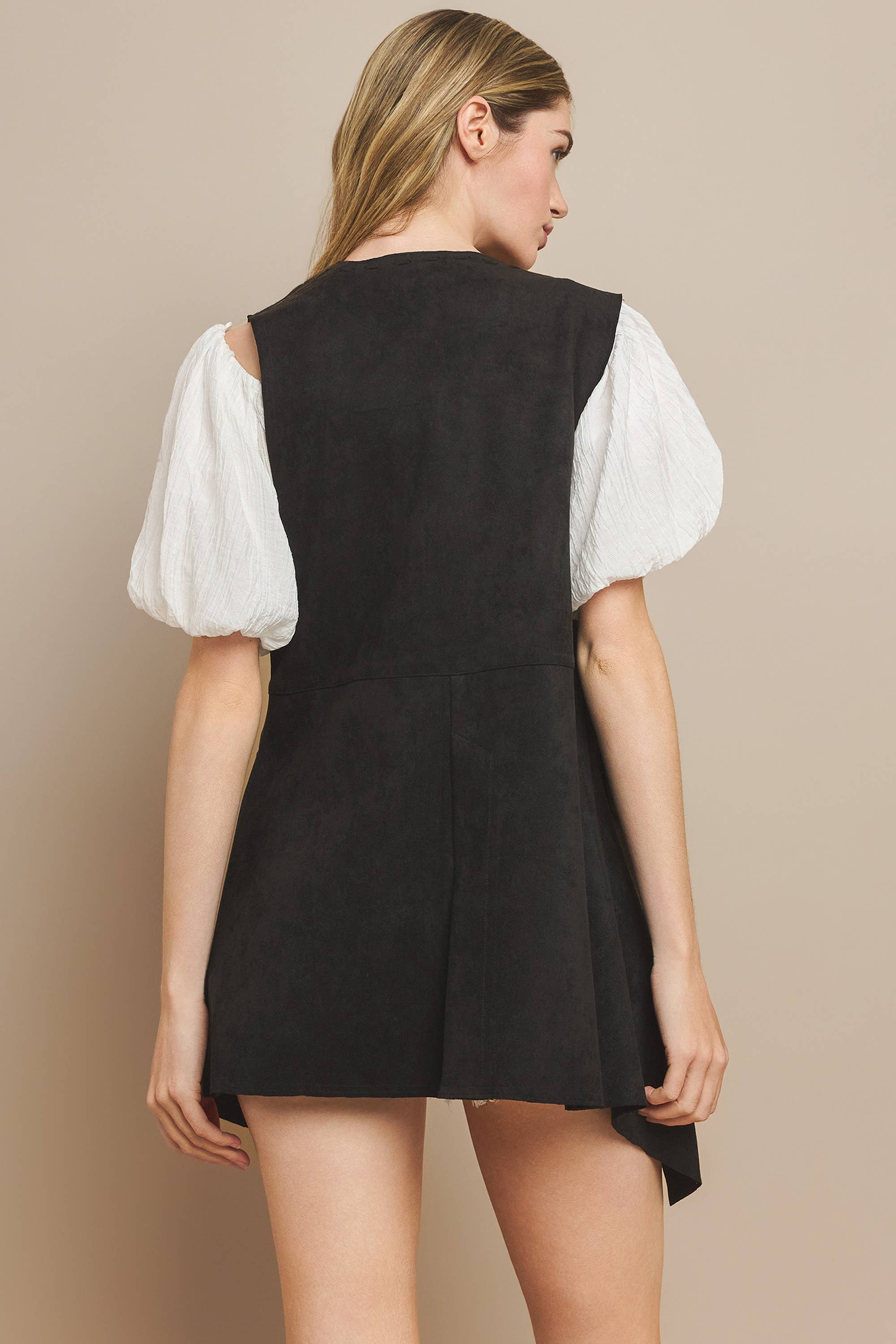 WISTERIA LANE - Wholesale Outerwear Vest - Women's - SUEDE MIDI VEST - RUST 6432JIA  8