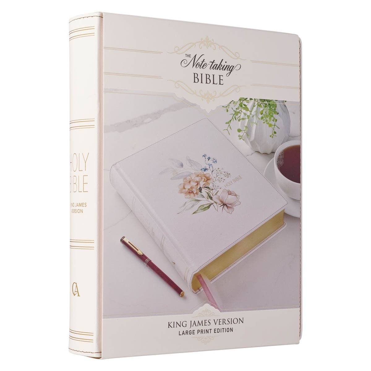 Christian Art Gifts - Wholesale Display Book - KJV Note-taking Bible LP Faux Leather HC, White Floral10