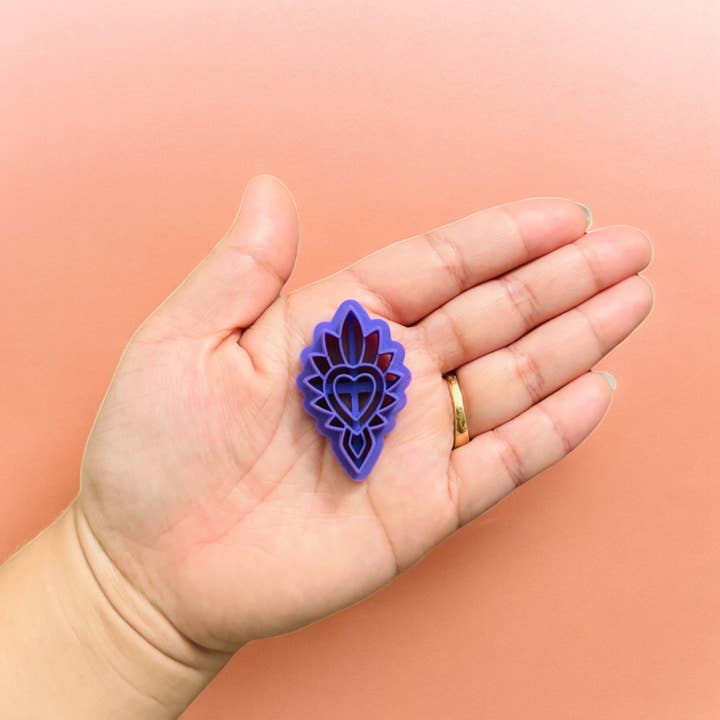 Heart Earring B polymer clay cutter for wholesale by Roussell Prints and Demand LLC