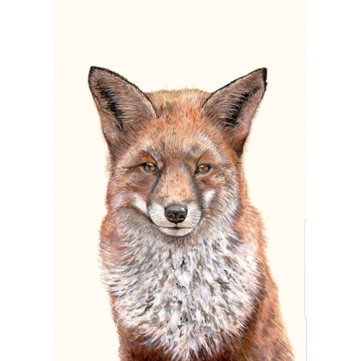 Tracey Parsons Art – wholesale Everyday greeting card – Red Fox A6 Greeting Card - Blank 3