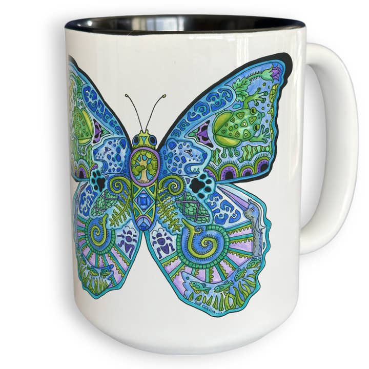 Blue Morpho Butterfly 15 oz Mug for wholesale by EarthArt International