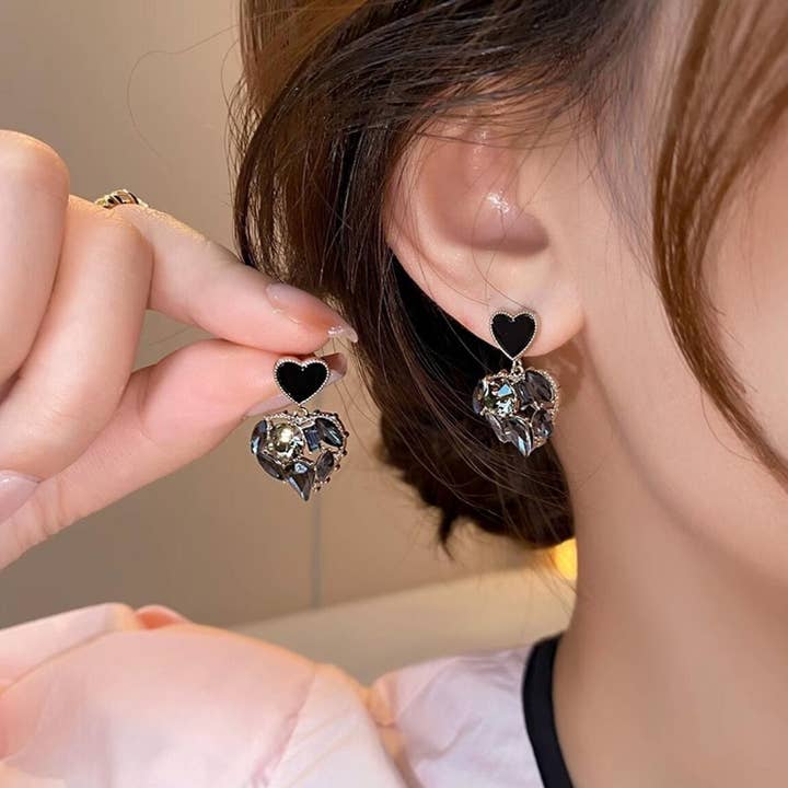 Silver Needle Black Luxe Water Diamond Heart Earrings and other Purchase wholesale heart shaped mints. Free returns & net 60 terms on Faire trending on Faire.