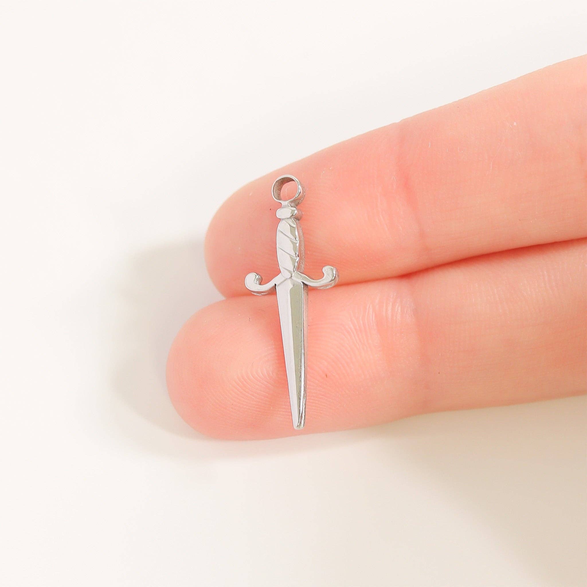 WJW - Wholesale Individual Charm/Pendant - 18K Gold PVD Stainless Steel Dagger Charm10