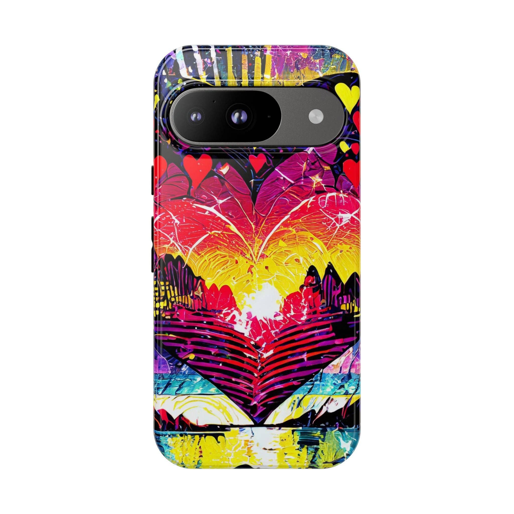 Studio 653 Clothing Co - Wholesale Phone Case - Women's - Vibrant Heart Sunset Tough Phone Case2