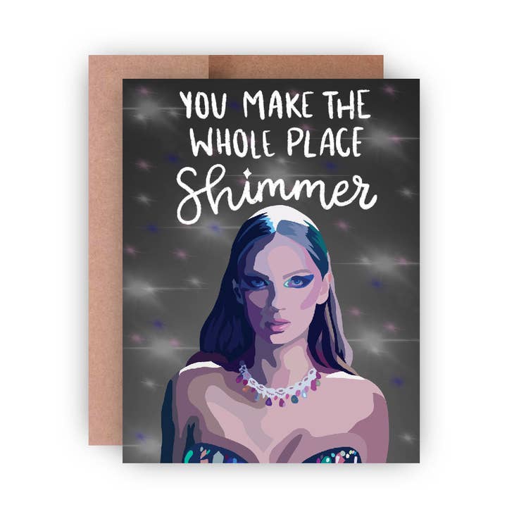 You Make The Whole Place Shimmer Bejeweled A2 Greeting Card for wholesale by Paper Rings Press