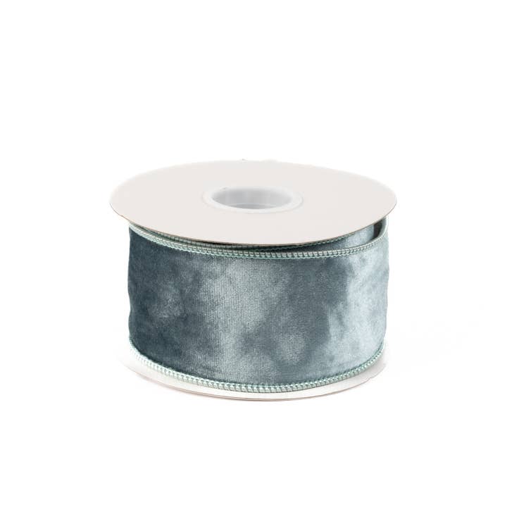 Mills Floral Company - Wholesale Ribbon - Gift Wrapping - Velvet Ribbon 2.5" X 10 Yd - Ocean
