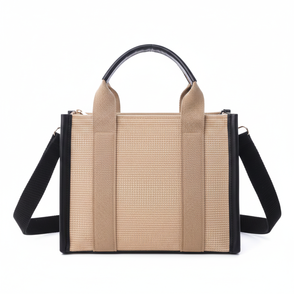 VIA FIORE – Engroshandel Tote bag - Dame – VIA FIORE Canvas Tote Taske med Sort Kant8