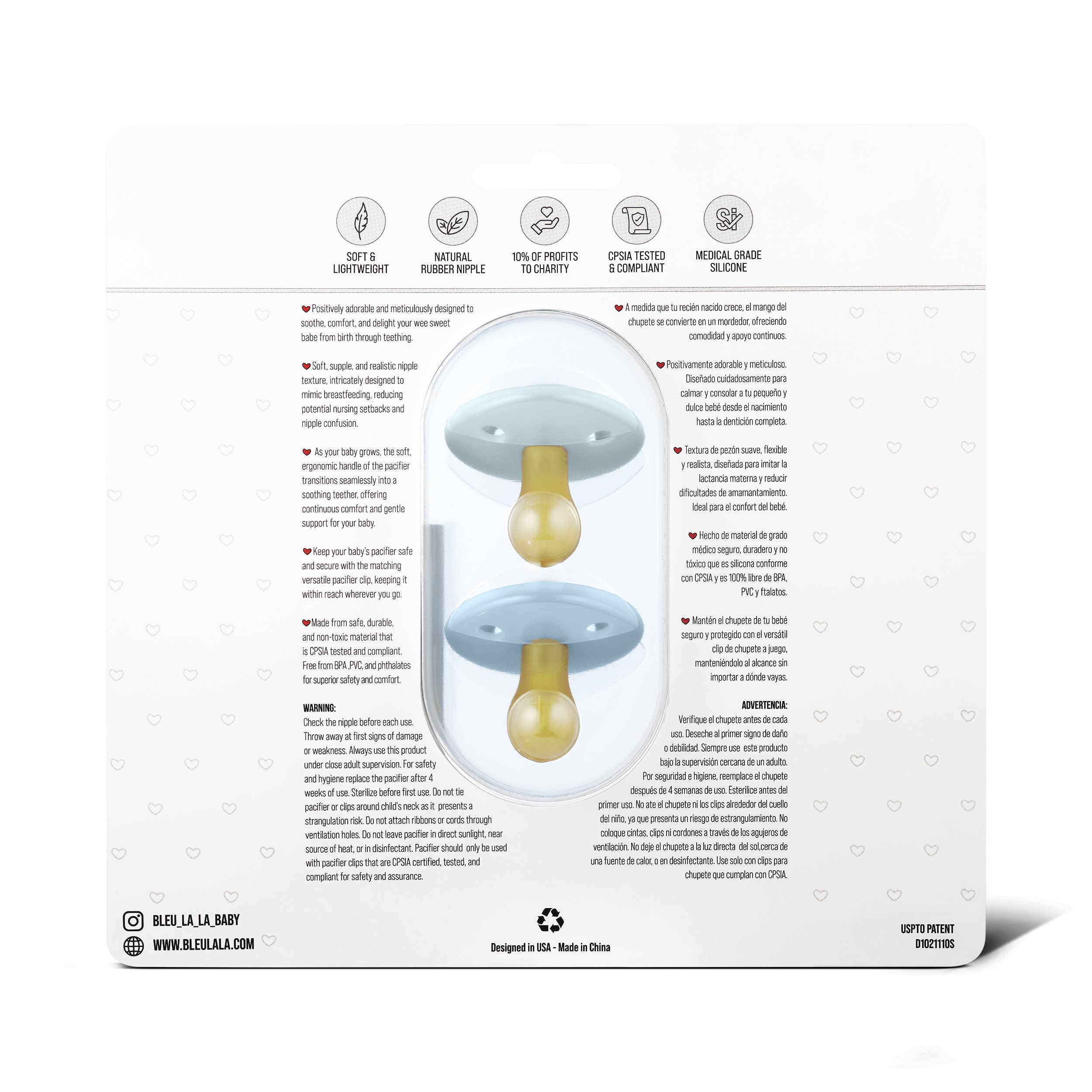 Bleu La La - Wholesale Pacifier - Baby - Luladream Pacifiers - Natural Rubber Nipple14