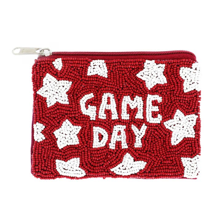 SP Sophia Collection - Wholesale Coin Purse - Women's - Game Day Seed Bead Beaded Zipper Coin Bag 1