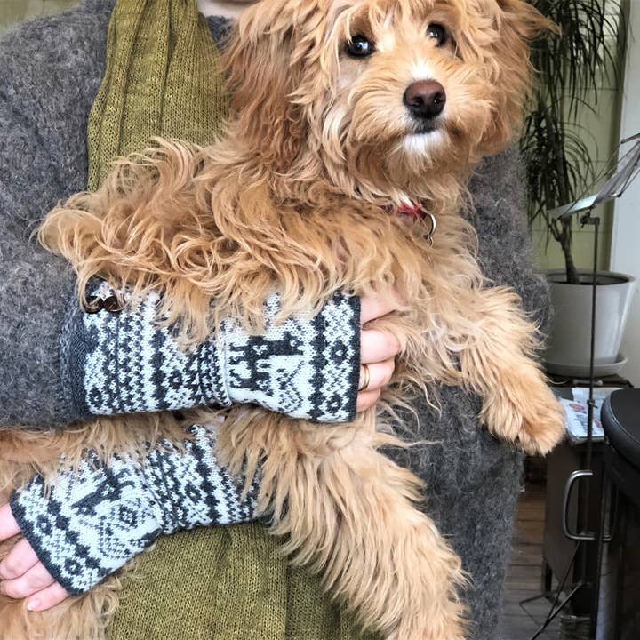 Samantha Holmes Alpaca Clothing and Gifts - Wholesale Mittens - Women's - Alpaca Fair Isle Fingerless Gloves10