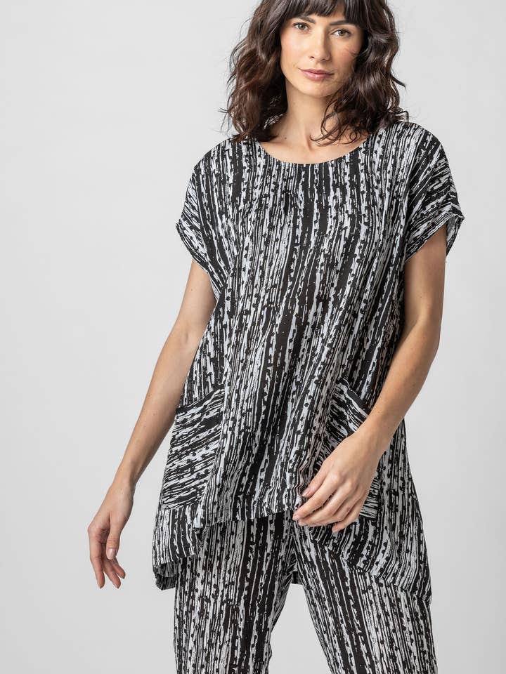 Grafton Print Round Neck Top for wholesale by Komil