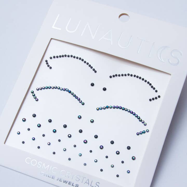 Lunautics - Wholesale Body Glitter/Shimmer - Black Iridescent Cut Crease Face and Eye Jewel Stickers