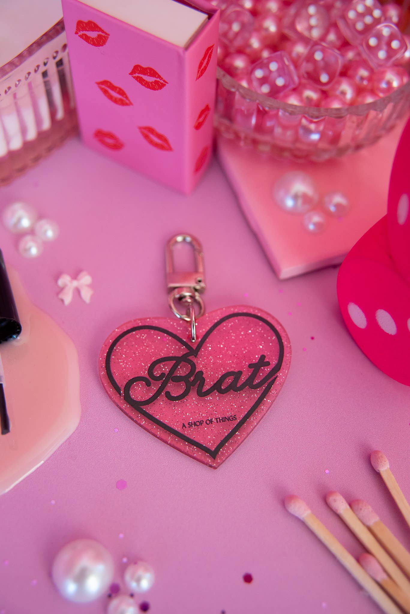 A Shop of Things - Wholesale Keychain - Women's - Brat keychain- Pink