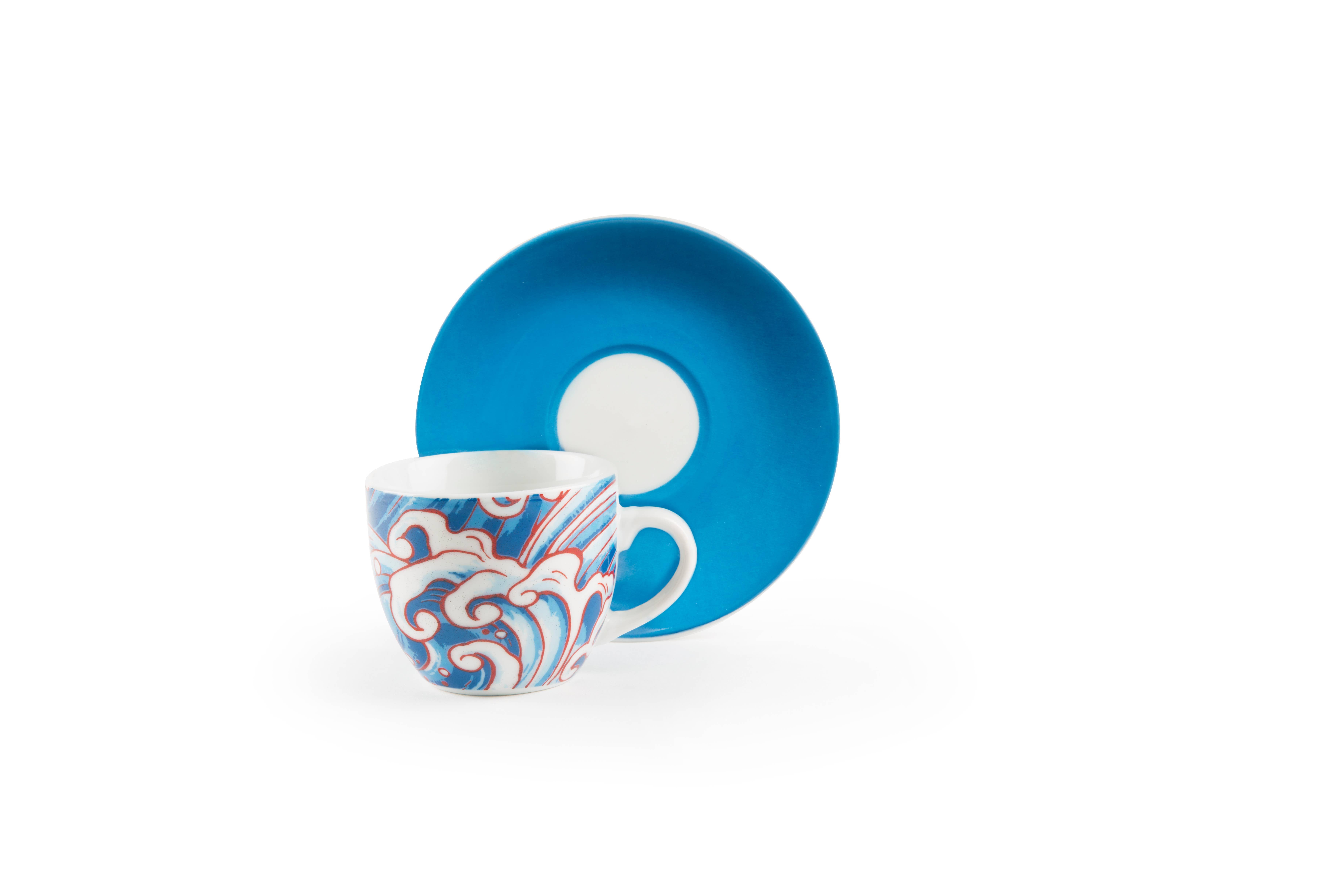 multicolour Set of 6 Kimono Coffee Cups for wholesale on Faire9