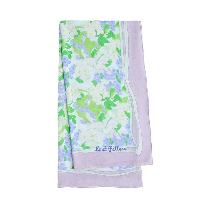 "Rosebay" Beach Sarong Wrap - Green & Purple for wholesale by Lost Pattern NYC