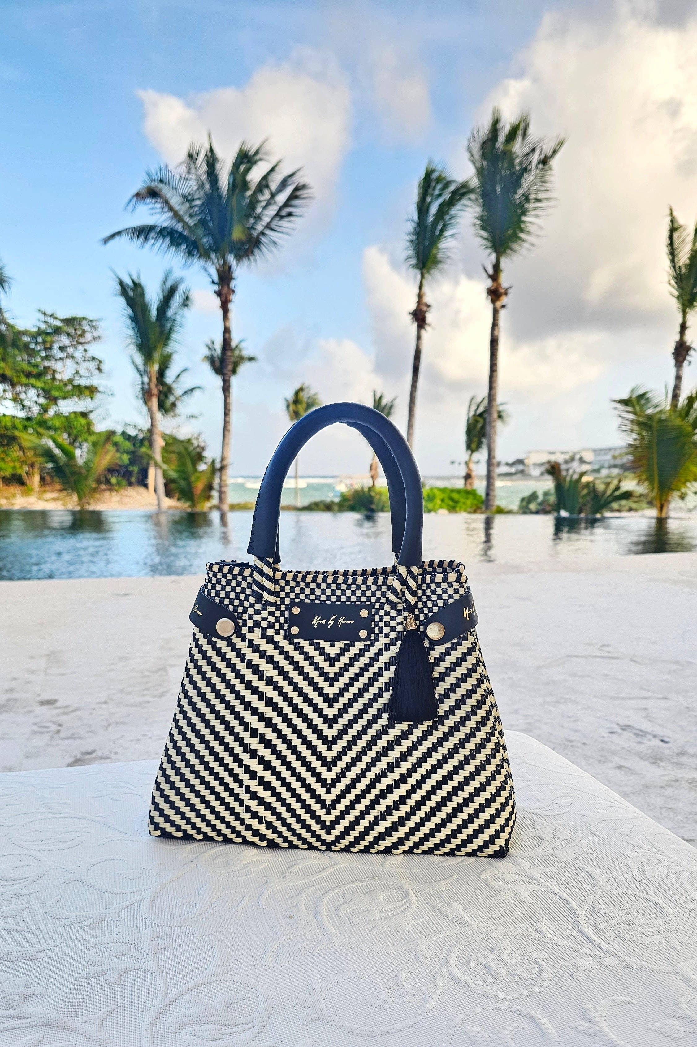 MAVIS BY HERRERA - Wholesale Crossbody Bag - Women's - Mini Less Pollution Convertible Crossbody Bag - Ivory Black Luxe3