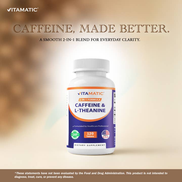 Vitamatic - Wholesale Voedingssupplement/vitamine - Vitamatic L-theanine 200 mg met cafeïne 100 mg | 120 tabletten3