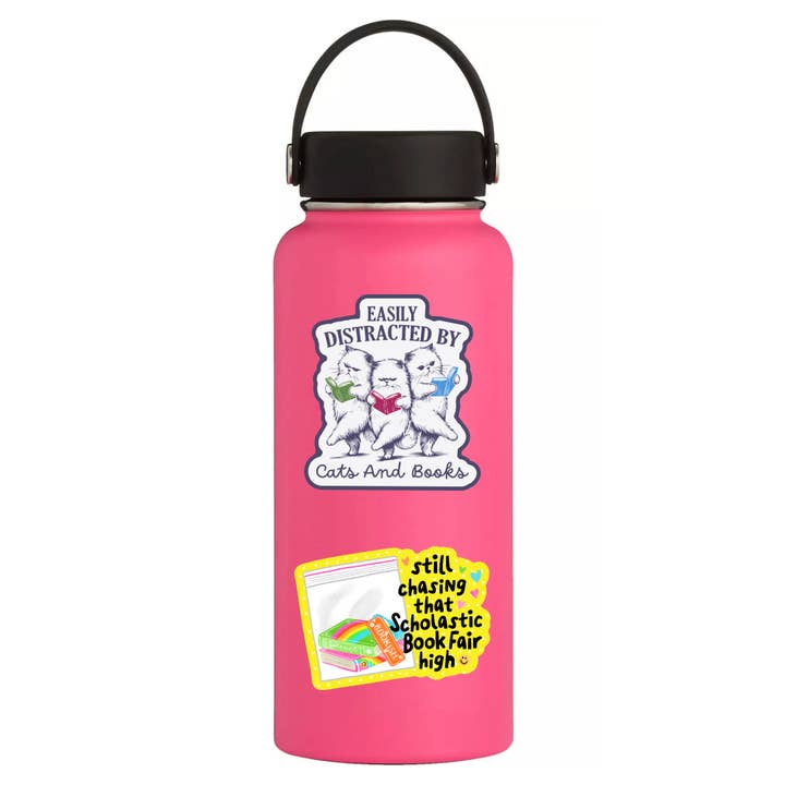 Juju and Moxie - Wholesale Sticker - Adorable Kitty Cat Book Read High Quality Vinyl Sticker2