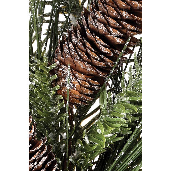 Will's Company - Wholesale Artificial Plant - Artificial Flocked Hemlock & Long Needle Pine Pick - 14"