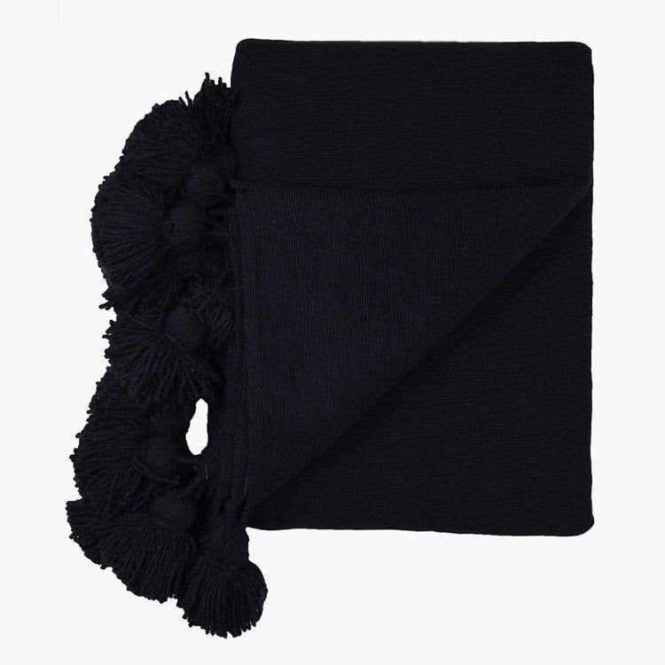 marrakeshop - Vente Plaids - Plaid marocain premium fait main avec pompons et franges28