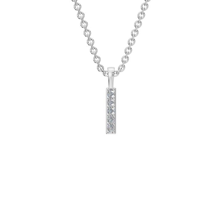 PureYou Jewelry - Wholesale Pendant/Charm Necklace - 14k Gold Diamond Bar Necklace, Dainty Diamond Pendant