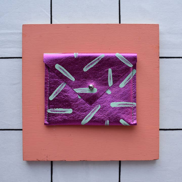 Jemma Marston - Wholesale Card Holder - Women's - Dash Hand Painted Leather Card Pouch4