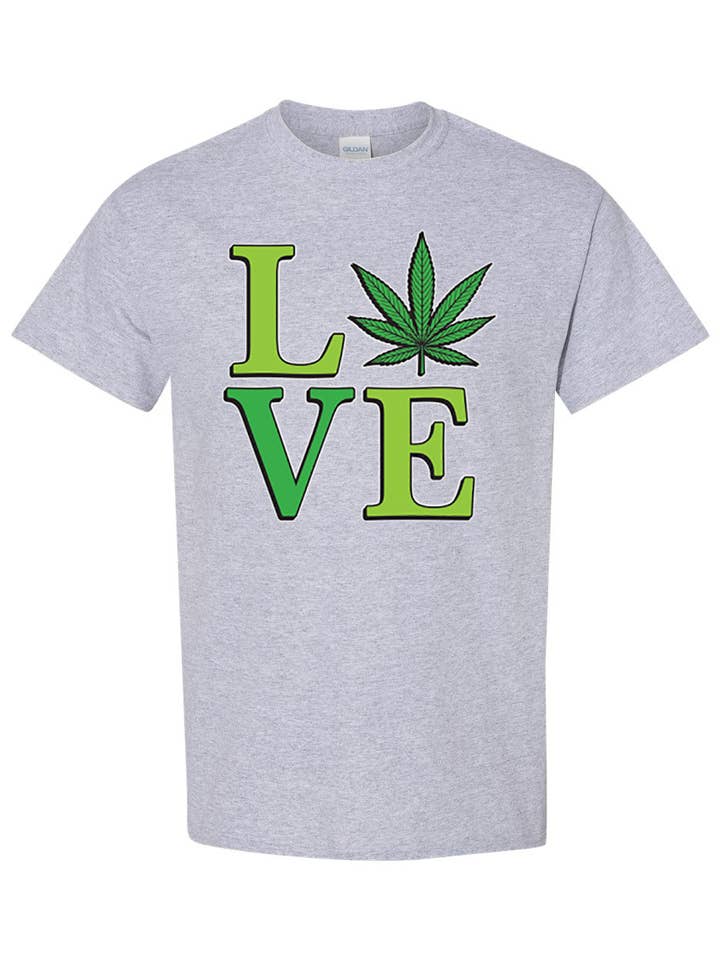 Love Weed T-shirt Marijuana Smoke Leaf Stoned 420 Bud THC for wholesale by CJS Products LLC