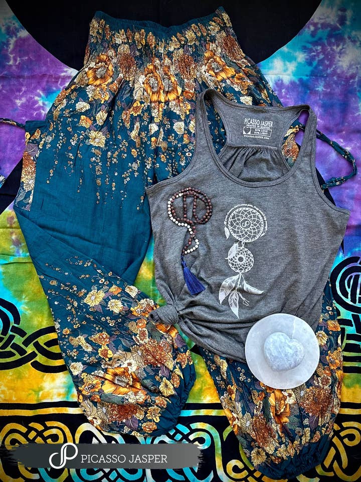 Picasso Jasper - Wholesale Pants - Women's - Flower Power, Two Pocket Magic Pants1