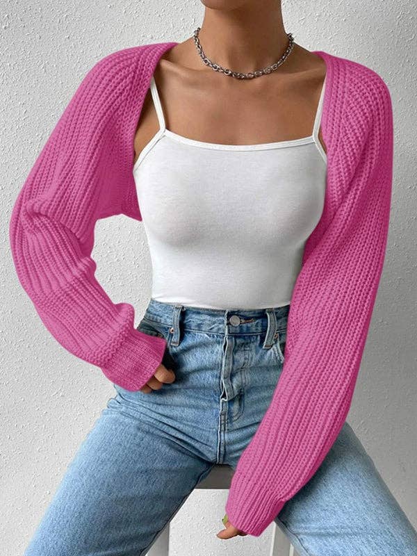Plush Looks – Großhandel Strickjacke – Damen – Barbie-Strickjacken mit langen Ärmeln und lockeren, einfarbigen Split-Joint-Cardigan-Oberteilen8