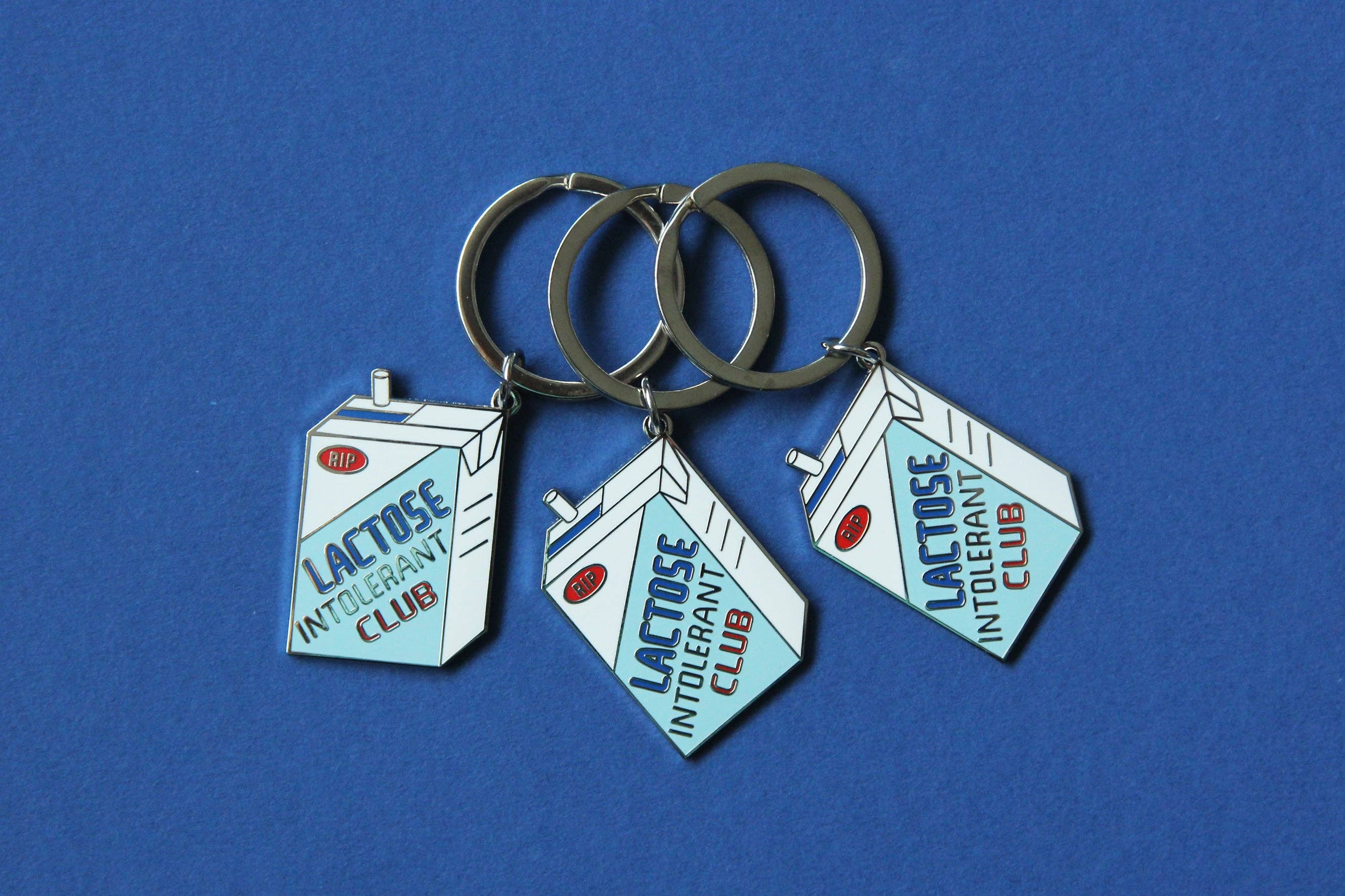 JaneLi.Co - Wholesale Keychain – Unisex - Lactose Intolerant Club Enamel Keychain1