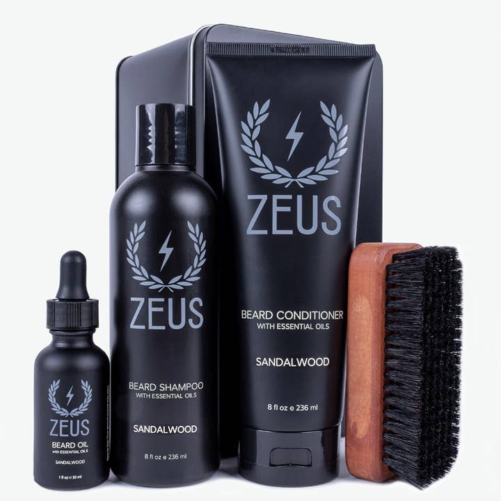 Deluxe Beard Care Kit, Natural Oil for wholesale by Zeus Beard