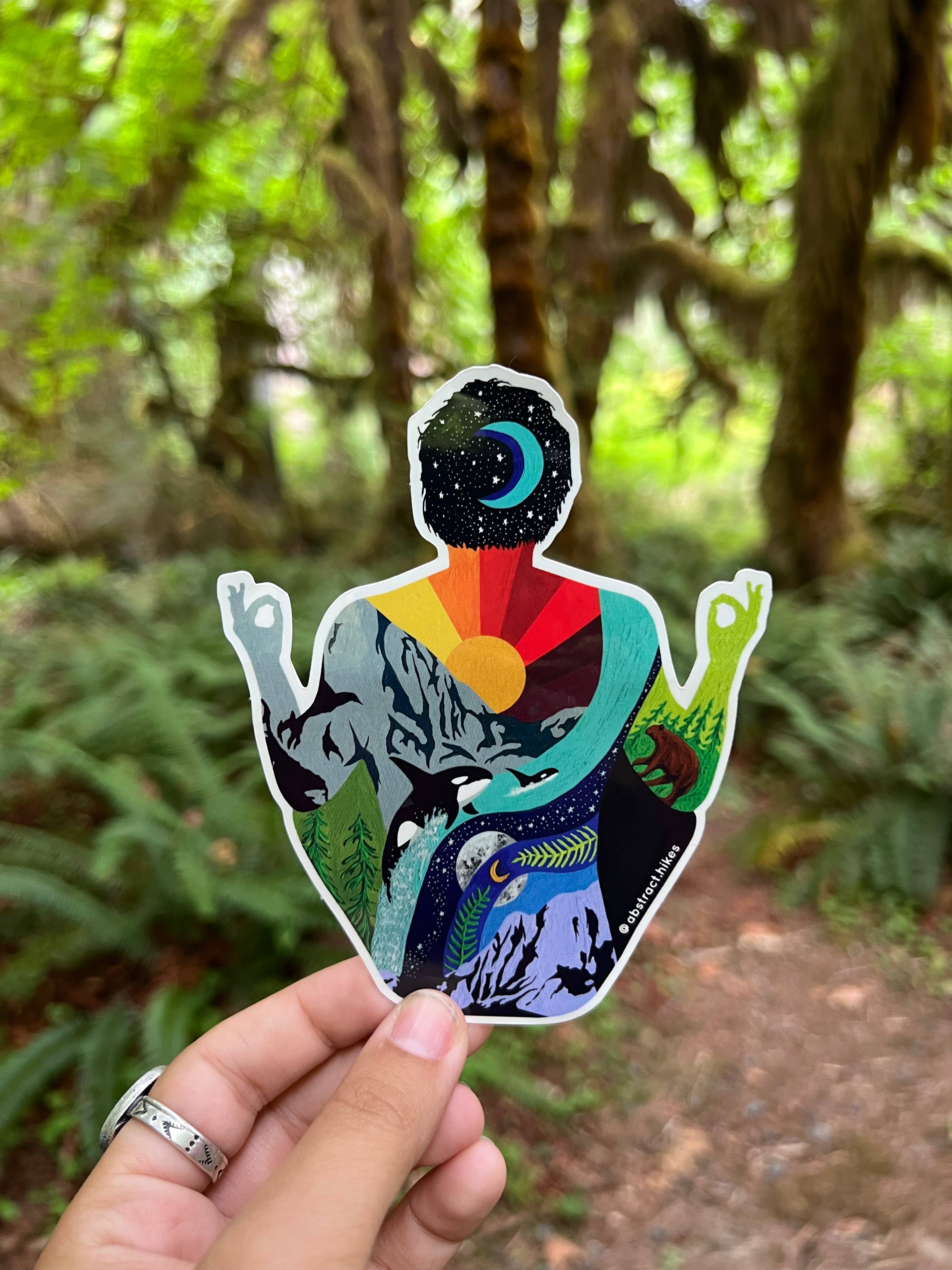Abstract Hikes - Wholesale Sticker - Yoga Sticker: "Meditation Man"7